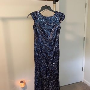 Calvin Klein navy sequin formal gown